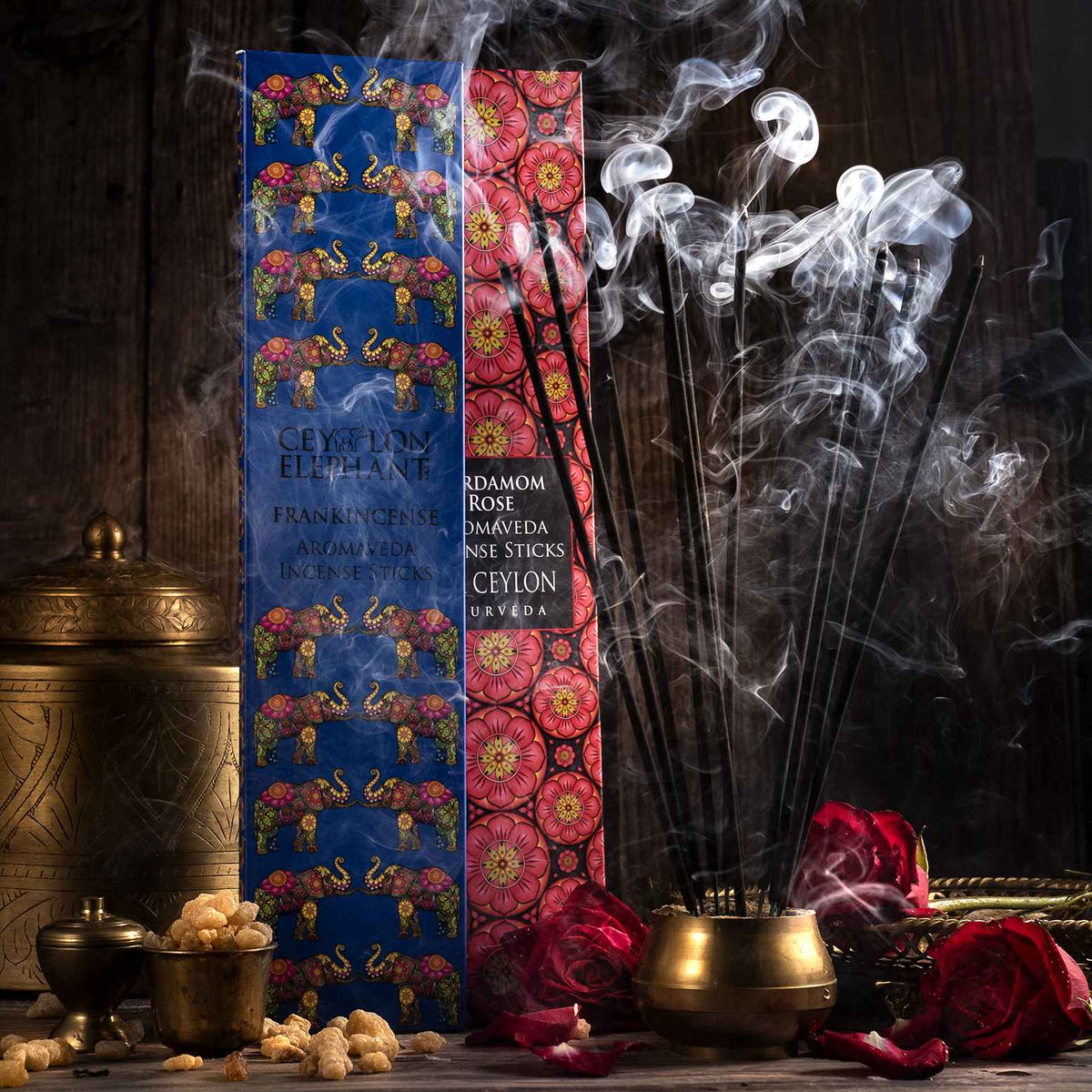 CEYLON ELEPHANT FRANKINCENSE KAFFIR LIME - Aromaveda Incense Sticks