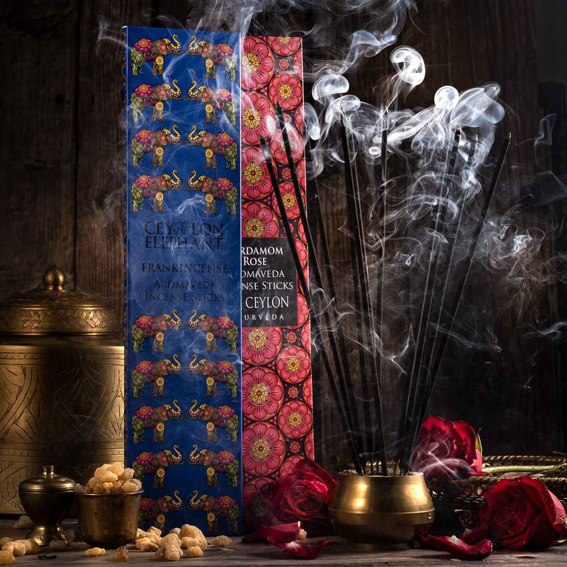 CEYLON ELEPHANT FRANKINCENSE KAFFIR LIME - Aromaveda Incense Sticks