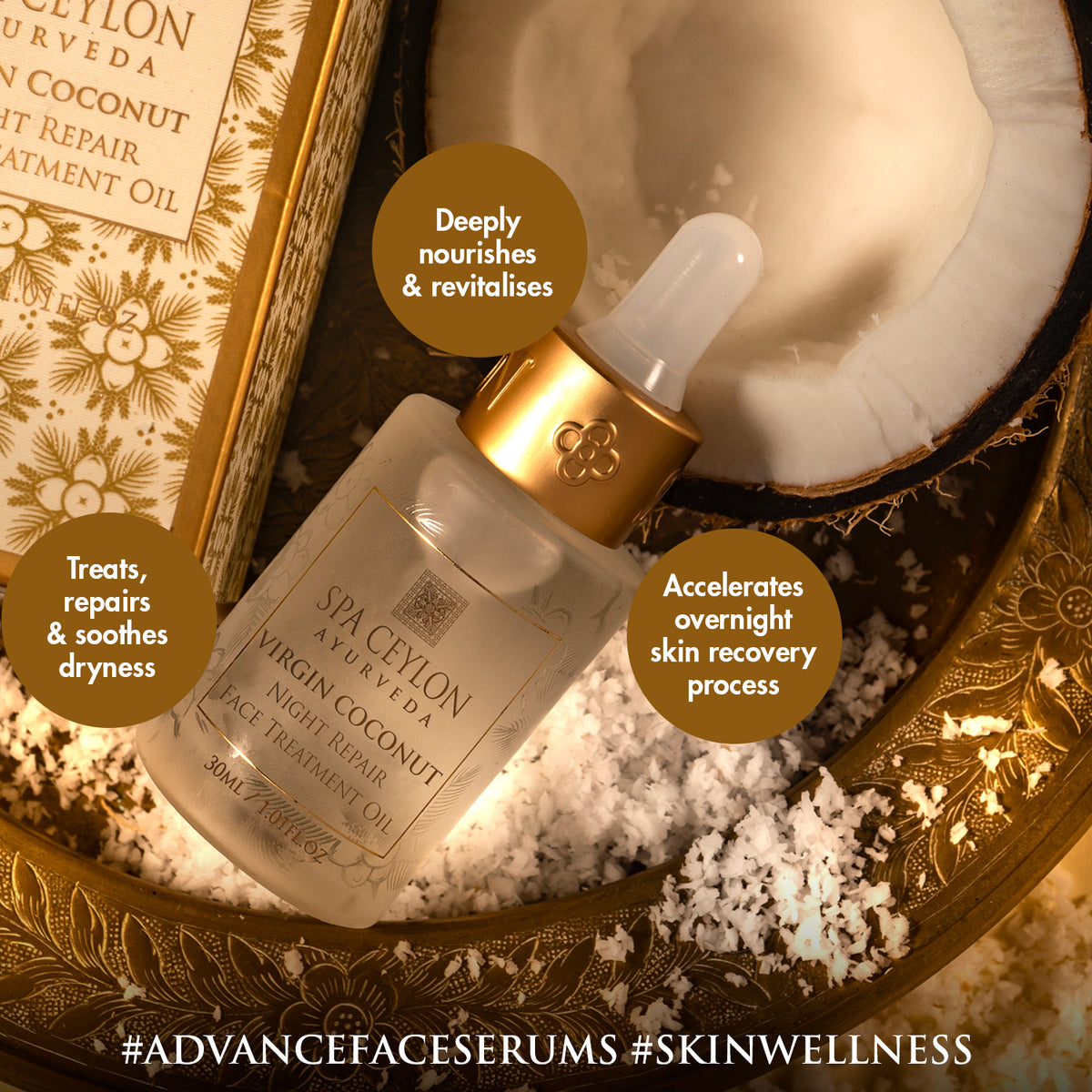 VIRGIN COCONUT – NIGHT REPAIR FACE TREATMENT OIL 30ml